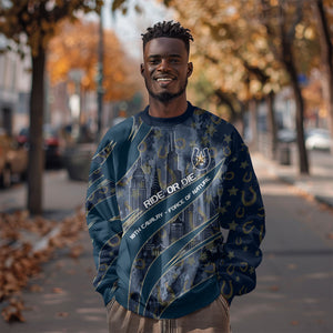 Buffalo Soldiers 10th Cavalry Regiment Ride Or Die Sweatshirt Patriotic Military Heritage Distressed City Skyline Graphic Art