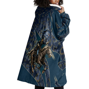 Buffalo Soldiers 10th Cavalry Regiment Ride Or Die Wearable Blanket Hoodie Patriotic Military Heritage Distressed City Skyline Graphic Art
