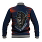 Buffalo Soldiers Fierce And Fearless Cavalry Baseball Jacket Half Face Soldier And Bison Halftone Graphic Art