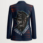 Buffalo Soldiers Fierce And Fearless Cavalry Blazer Half Face Soldier And Bison Halftone Graphic Art