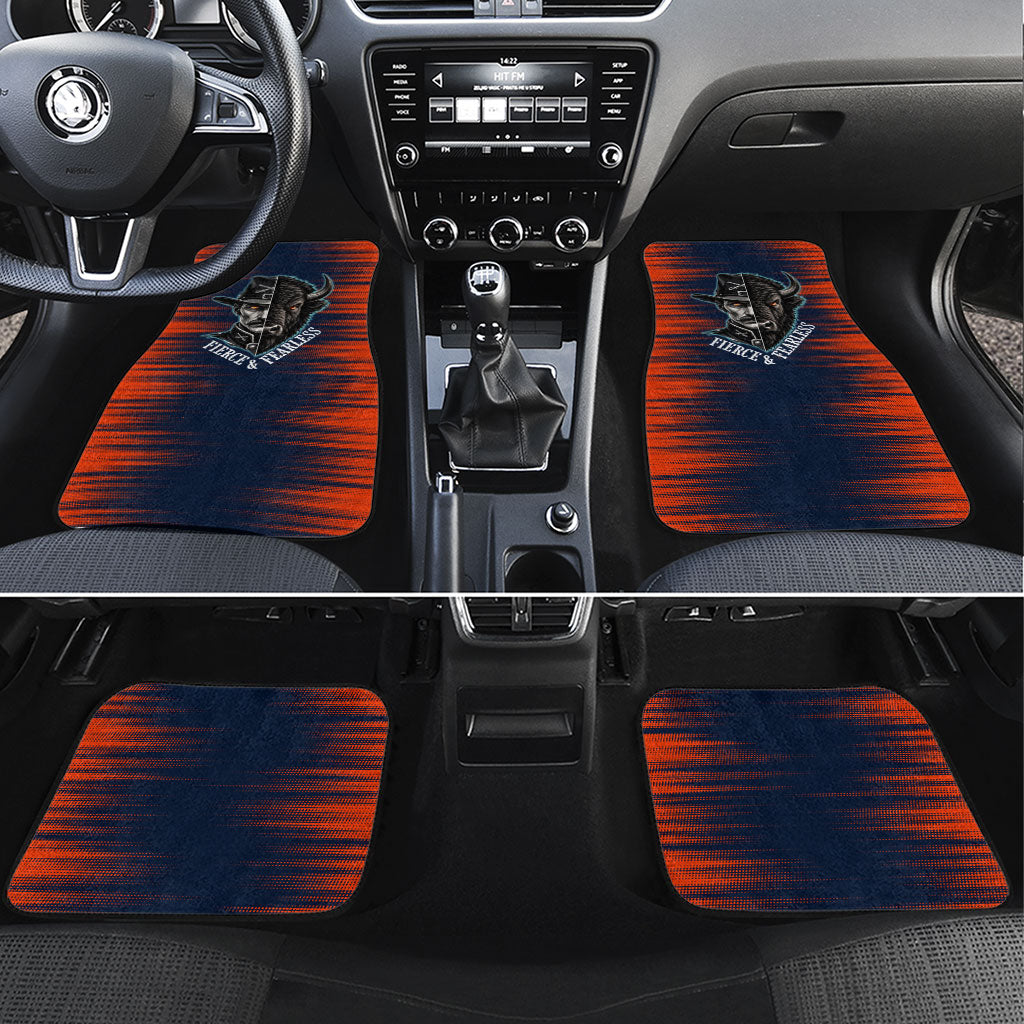 Buffalo Soldiers Fierce And Fearless Cavalry Car Mats Half Face Soldier And Bison Halftone Graphic Art