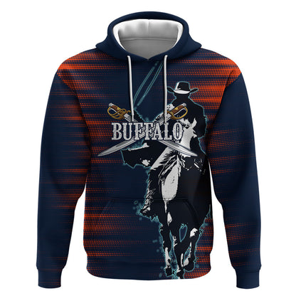 Buffalo Soldiers Fierce And Fearless Cavalry Hoodie Half Face Soldier And Bison Halftone Graphic Art