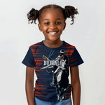 Buffalo Soldiers Fierce And Fearless Cavalry Kid T shirt Half Face Soldier And Bison Halftone Graphic Art