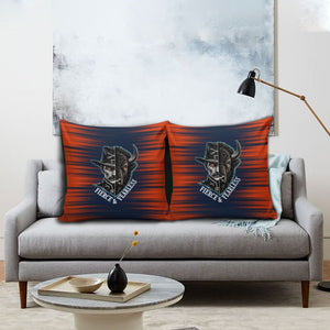 Buffalo Soldiers Fierce And Fearless Cavalry Pillow Cover Half Face Soldier And Bison Halftone Graphic Art