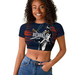 Buffalo Soldiers Fierce And Fearless Cavalry Raglan Cropped T shirt Half Face Soldier And Bison Halftone Graphic Art