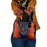 Buffalo Soldiers Fierce And Fearless Cavalry Shoulder Handbag Half Face Soldier And Bison Halftone Graphic Art