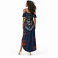 Buffalo Soldiers Fierce And Fearless Cavalry Summer Maxi Dress Half Face Soldier And Bison Halftone Graphic Art