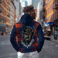 Buffalo Soldiers Fierce And Fearless Cavalry Zip Hoodie Half Face Soldier And Bison Halftone Graphic Art