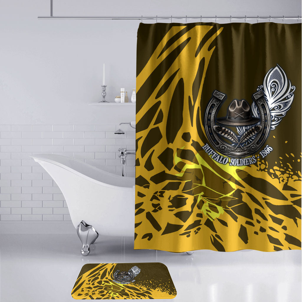 Buffalo Soldiers 9th And 10th Cavalry Regiments Bathroom Set Wild And Untamed Vintage Western Horseshoe Graphic Art