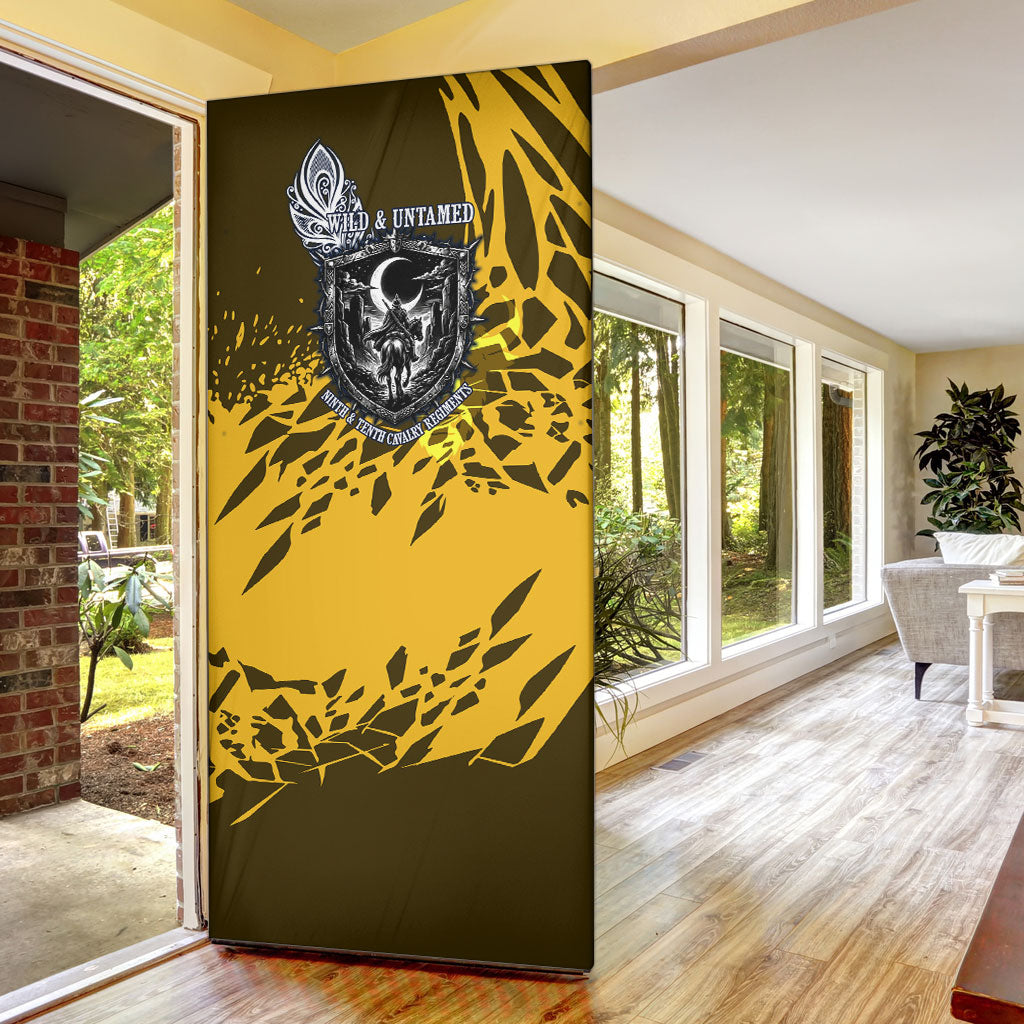 Buffalo Soldiers 9th And 10th Cavalry Regiments Door Cover Wild And Untamed Vintage Western Horseshoe Graphic Art