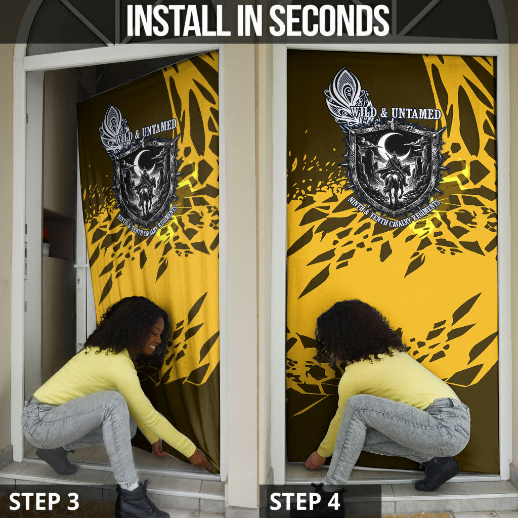 Buffalo Soldiers 9th And 10th Cavalry Regiments Door Cover Wild And Untamed Vintage Western Horseshoe Graphic Art