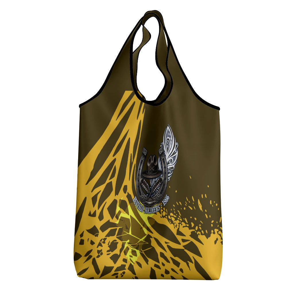 Buffalo Soldiers 9th And 10th Cavalry Regiments Grocery Bag Wild And Untamed Vintage Western Horseshoe Graphic Art