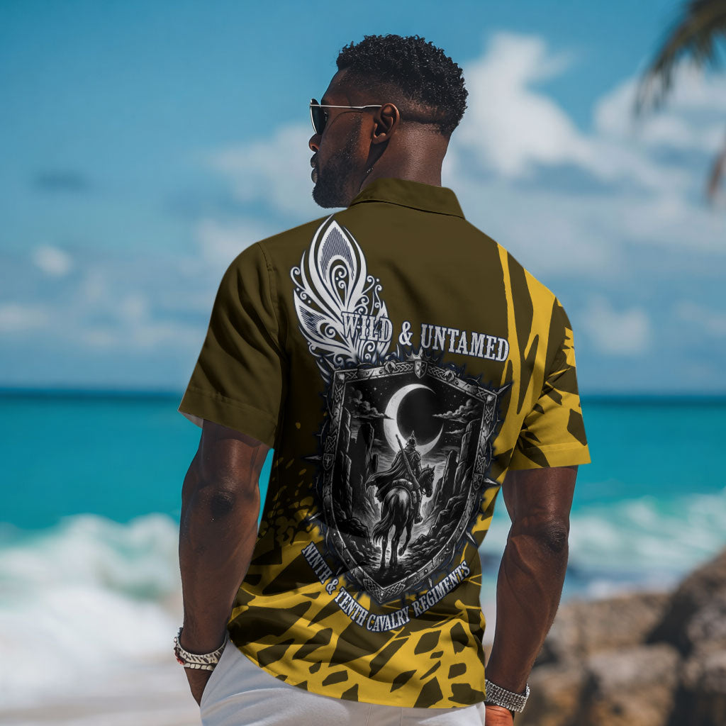 Buffalo Soldiers 9th And 10th Cavalry Regiments Hawaiian Shirt Wild And Untamed Vintage Western Horseshoe Graphic Art