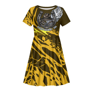 Buffalo Soldiers 9th And 10th Cavalry Regiments Kid Short Sleeve Dress Wild And Untamed Vintage Western Horseshoe Graphic Art