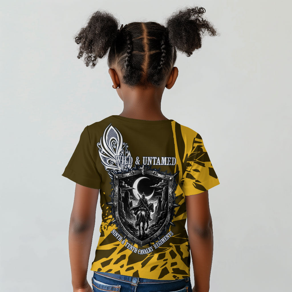 Buffalo Soldiers 9th And 10th Cavalry Regiments Kid T shirt Wild And Untamed Vintage Western Horseshoe Graphic Art