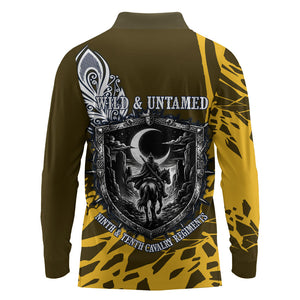 Buffalo Soldiers 9th And 10th Cavalry Regiments Long Sleeve Polo Shirt Wild And Untamed Vintage Western Horseshoe Graphic Art