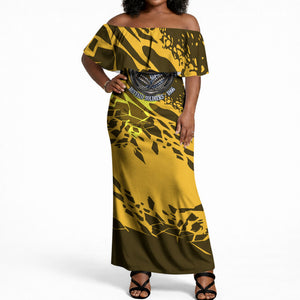 Buffalo Soldiers 9th And 10th Cavalry Regiments Off Shoulder Maxi Dress Wild And Untamed Vintage Western Horseshoe Graphic Art