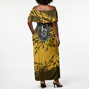 Buffalo Soldiers 9th And 10th Cavalry Regiments Off Shoulder Maxi Dress Wild And Untamed Vintage Western Horseshoe Graphic Art