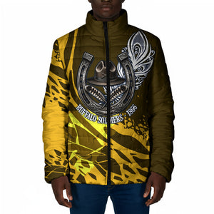 Buffalo Soldiers 9th And 10th Cavalry Regiments Padded Jacket Wild And Untamed Vintage Western Horseshoe Graphic Art