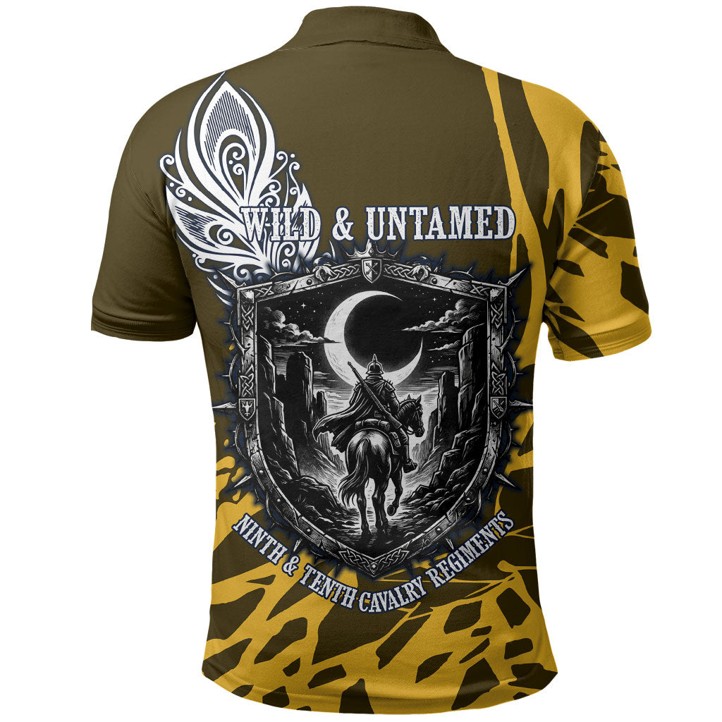 Buffalo Soldiers 9th And 10th Cavalry Regiments Polo Shirt Wild And Untamed Vintage Western Horseshoe Graphic Art