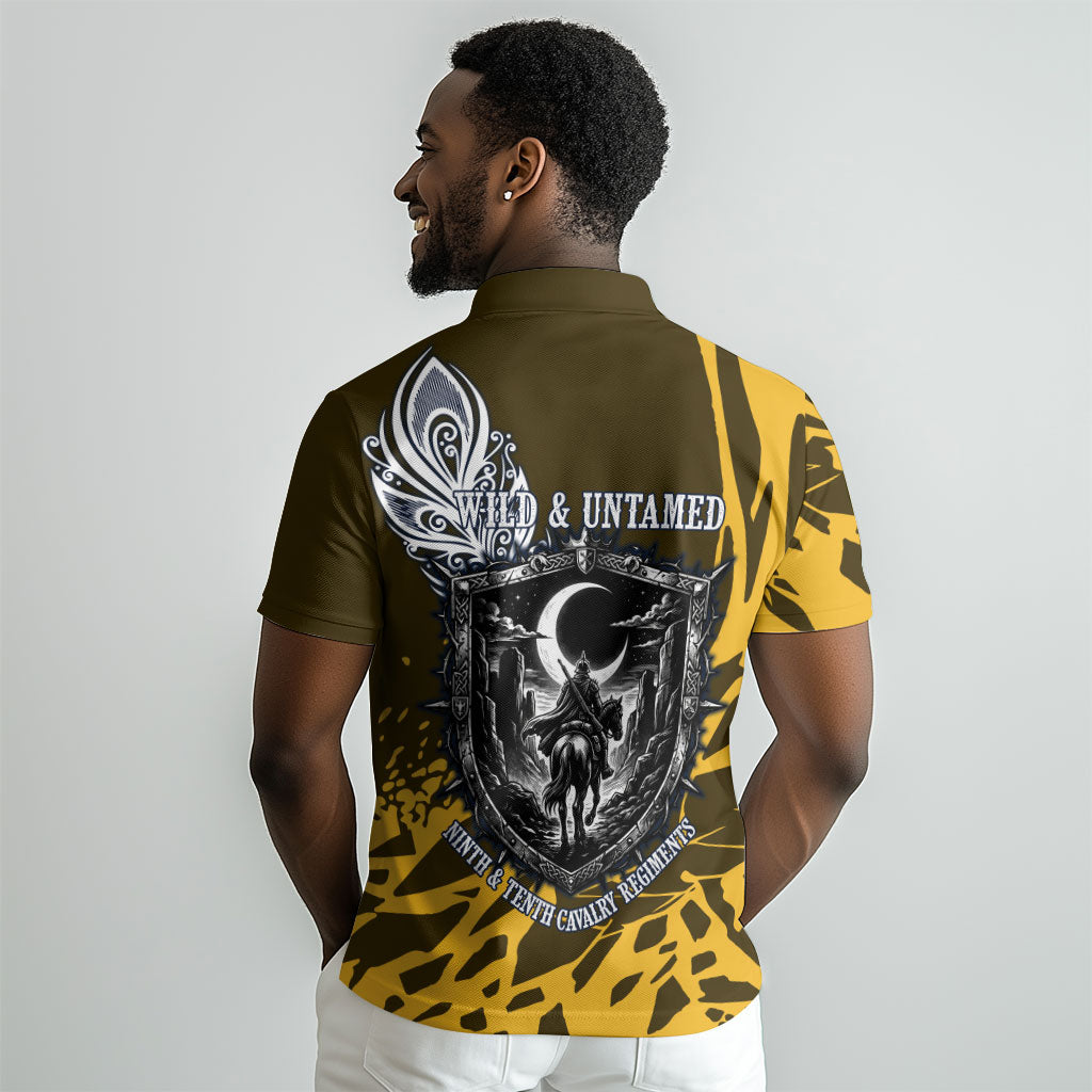 Buffalo Soldiers 9th And 10th Cavalry Regiments Polo Shirt Wild And Untamed Vintage Western Horseshoe Graphic Art