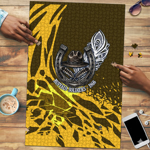 Buffalo Soldiers 9th And 10th Cavalry Regiments Puzzle Wild And Untamed Vintage Western Horseshoe Graphic Art