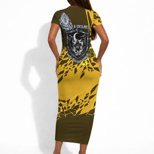 Buffalo Soldiers 9th And 10th Cavalry Regiments Short Sleeve Bodycon Dress Wild And Untamed Vintage Western Horseshoe Graphic Art