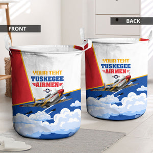 Personalized Tuskegee Airmen Laundry Basket Expect To Win P-51 Mustang Patriotic Aviation Art