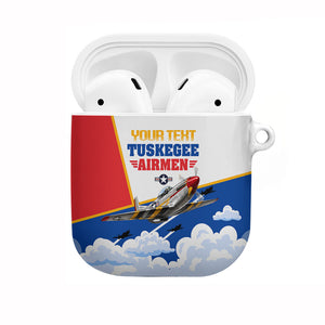 Personalized Tuskegee Airmen AirPods Case Expect To Win P-51 Mustang Patriotic Aviation Art