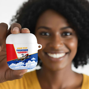 Personalized Tuskegee Airmen AirPods Case Expect To Win P-51 Mustang Patriotic Aviation Art