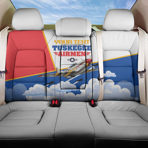 Personalized Tuskegee Airmen Back Car Seat Cover Expect To Win P-51 Mustang Patriotic Aviation Art