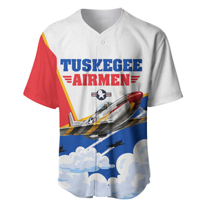 Personalized Tuskegee Airmen Baseball Jersey Expect To Win P-51 Mustang Patriotic Aviation Art