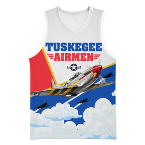 Personalized Tuskegee Airmen Basketball Jersey Expect To Win P-51 Mustang Patriotic Aviation Art