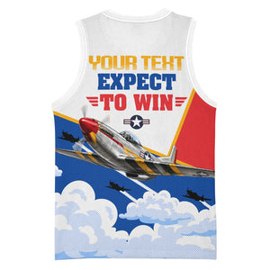 Personalized Tuskegee Airmen Basketball Jersey Expect To Win P-51 Mustang Patriotic Aviation Art
