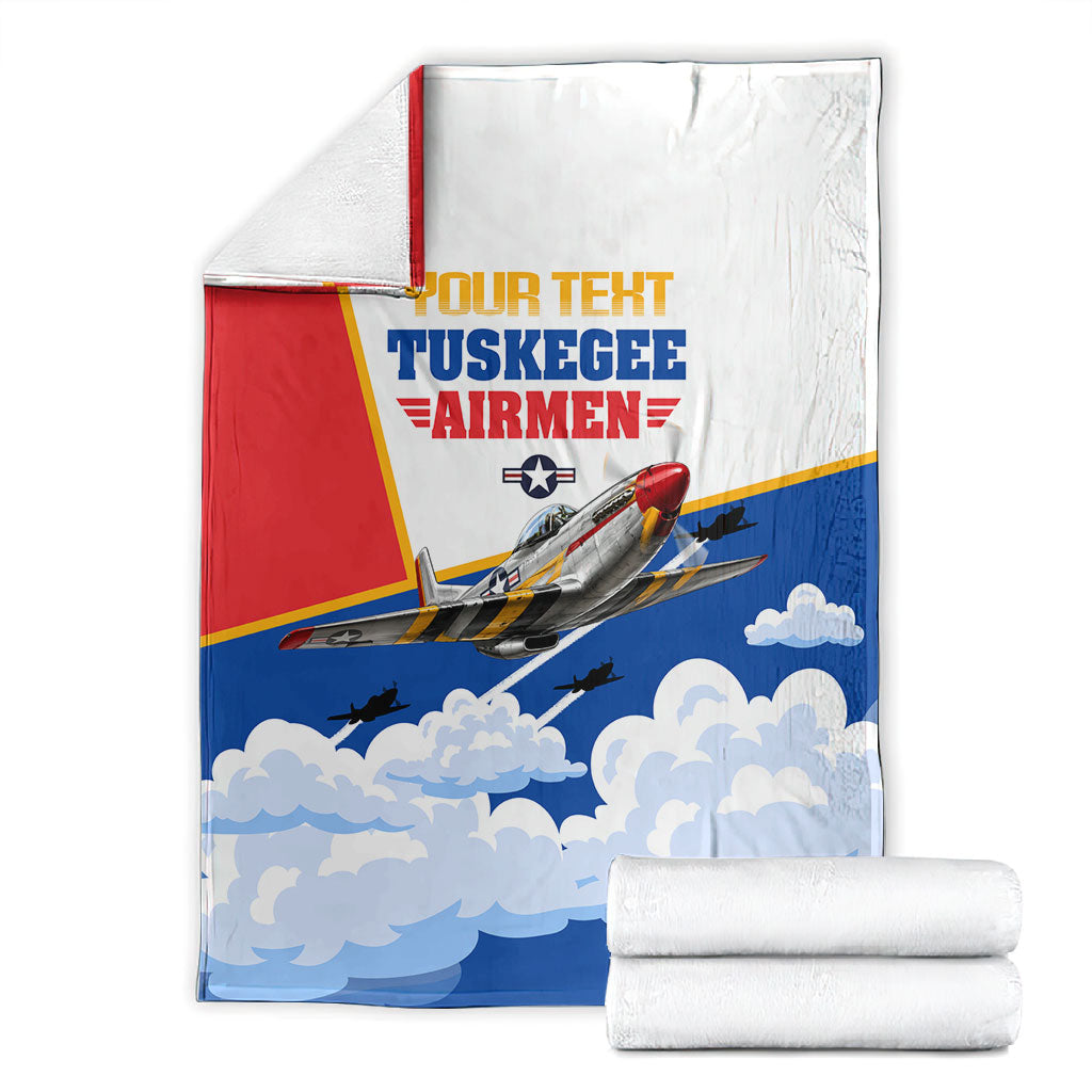 Personalized Tuskegee Airmen Blanket Expect To Win P-51 Mustang Patriotic Aviation Art