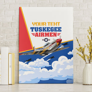 Personalized Tuskegee Airmen Canvas Wall Art Expect To Win P-51 Mustang Patriotic Aviation Art