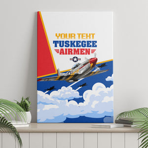 Personalized Tuskegee Airmen Canvas Wall Art Expect To Win P-51 Mustang Patriotic Aviation Art
