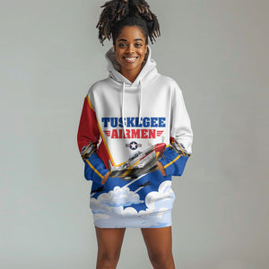 Personalized Tuskegee Airmen Hoodie Dress Expect To Win P-51 Mustang Patriotic Aviation Art