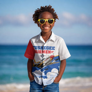Personalized Tuskegee Airmen Kid Hawaiian Shirt Expect To Win P-51 Mustang Patriotic Aviation Art