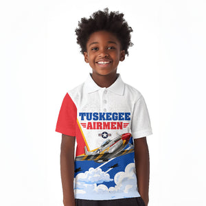 Personalized Tuskegee Airmen Kid Polo Shirt Expect To Win P-51 Mustang Patriotic Aviation Art