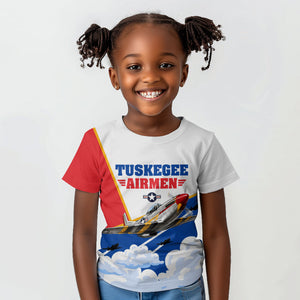Personalized Tuskegee Airmen Kid T shirt Expect To Win P-51 Mustang Patriotic Aviation Art