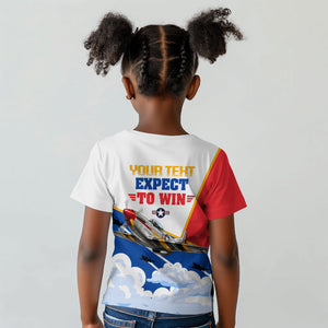 Personalized Tuskegee Airmen Kid T shirt Expect To Win P-51 Mustang Patriotic Aviation Art