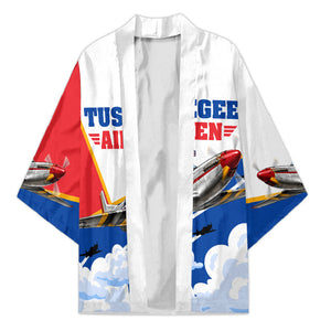 Personalized Tuskegee Airmen Kimono Expect To Win P-51 Mustang Patriotic Aviation Art