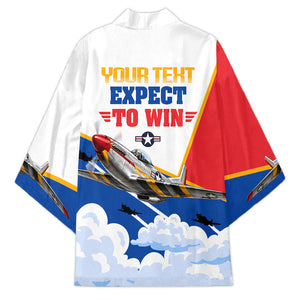 Personalized Tuskegee Airmen Kimono Expect To Win P-51 Mustang Patriotic Aviation Art