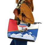 Personalized Tuskegee Airmen Leather Tote Bag Expect To Win P-51 Mustang Patriotic Aviation Art