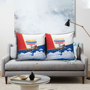Personalized Tuskegee Airmen Pillow Cover Expect To Win P-51 Mustang Patriotic Aviation Art