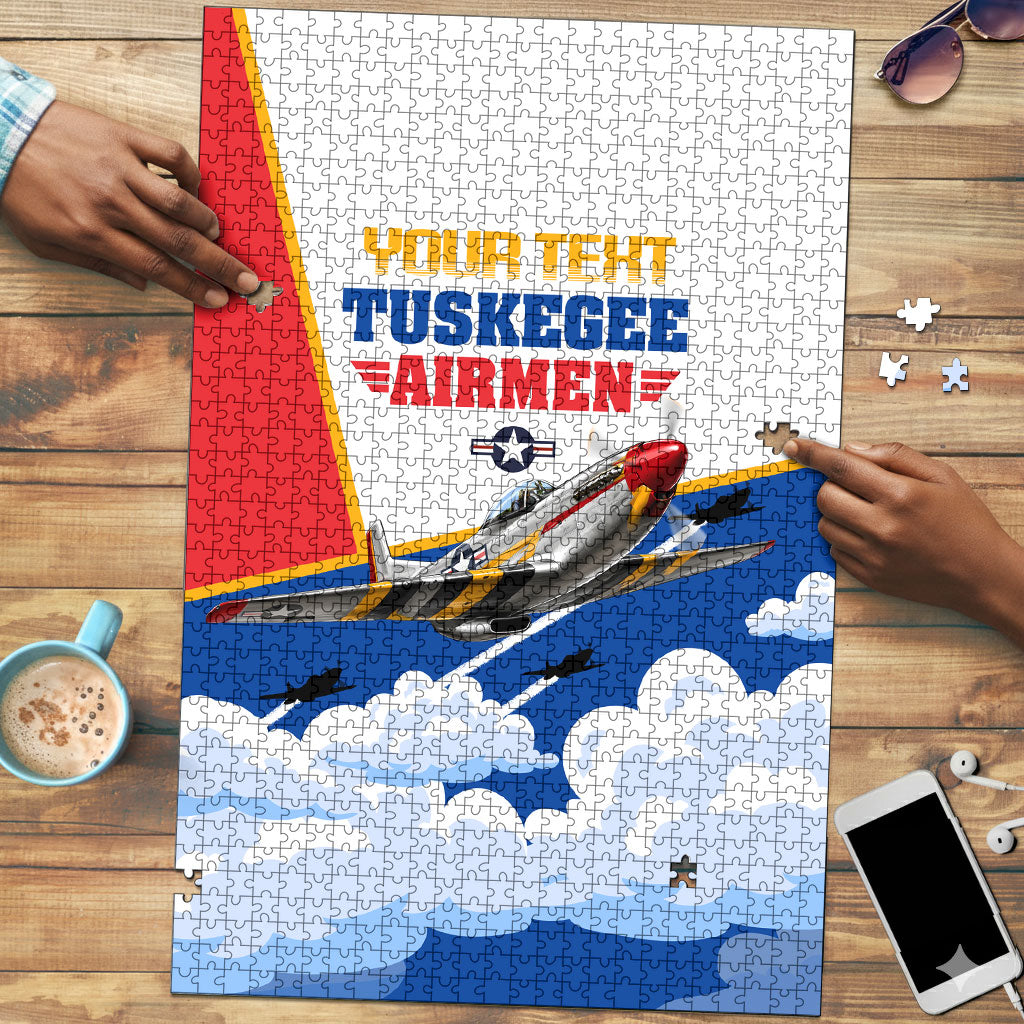 Personalized Tuskegee Airmen Puzzle Expect To Win P-51 Mustang Patriotic Aviation Art