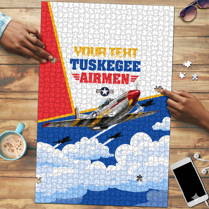 Personalized Tuskegee Airmen Puzzle Expect To Win P-51 Mustang Patriotic Aviation Art