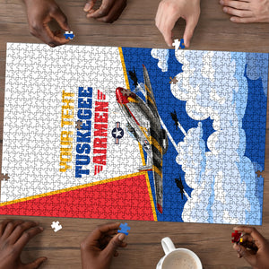 Personalized Tuskegee Airmen Puzzle Expect To Win P-51 Mustang Patriotic Aviation Art