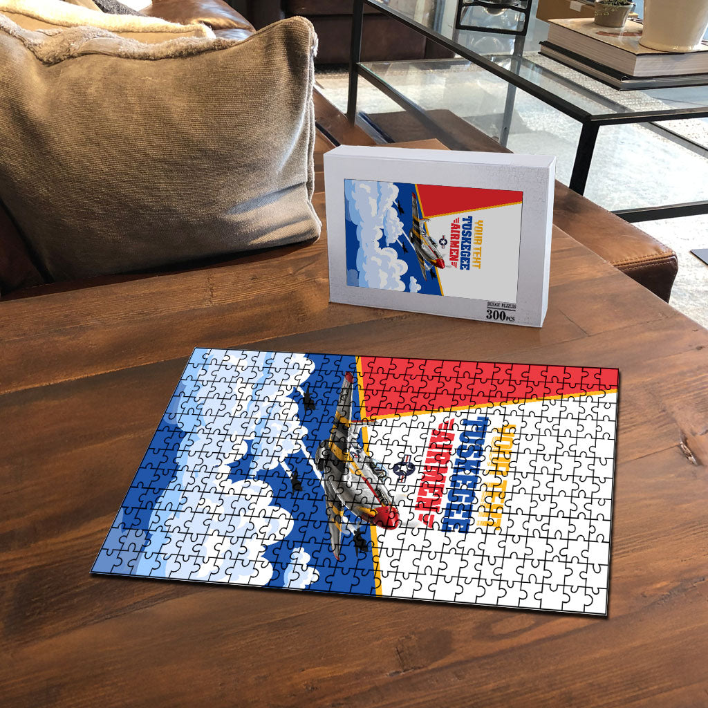 Personalized Tuskegee Airmen Puzzle Expect To Win P-51 Mustang Patriotic Aviation Art